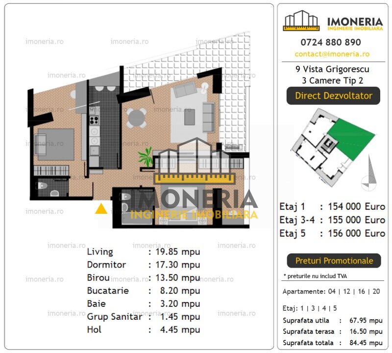 Grigorescu 9 Vista - Direct Dezvoltator - 300 m metrou N. Grigorescu | 750 m IOR